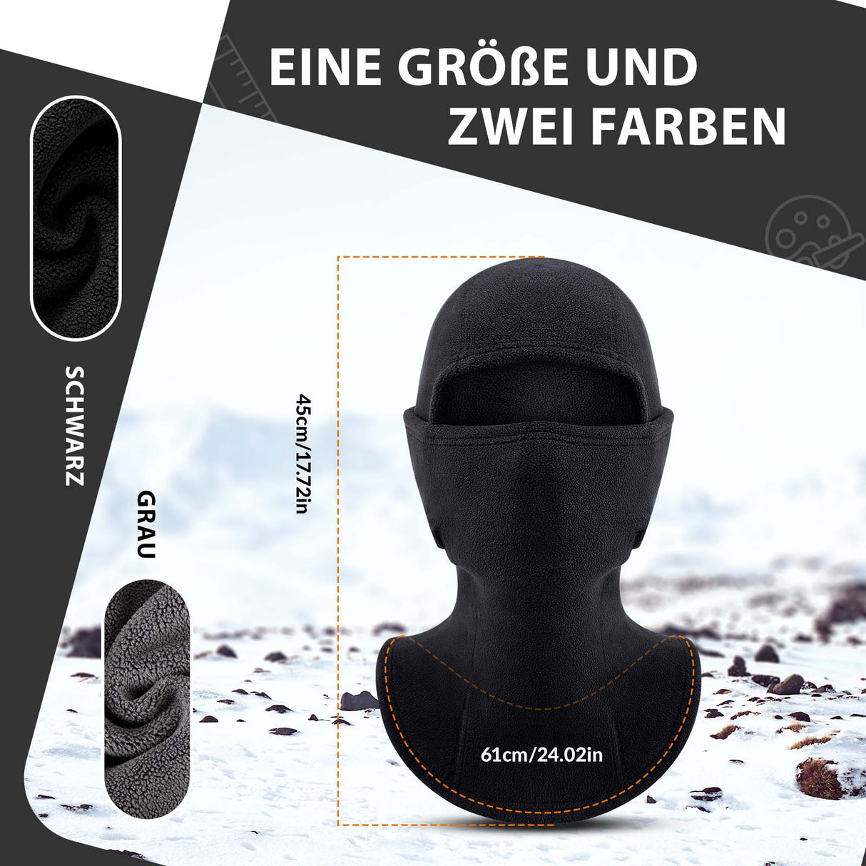 ROCKBROS Balaclava Winter Skimaske Warm Sturmmaske Unisex Einheitsgröße - ROCKBROS-EU