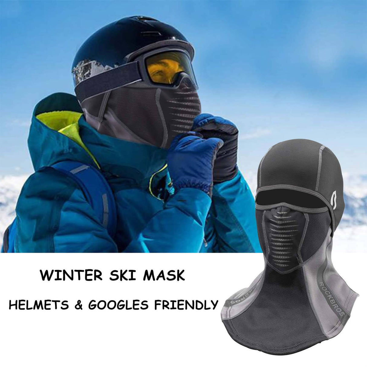 ROCKBROS Balaclava Winter Thermal Fahrrad Vollgesichtsmaske Sturmmaske - ROCKBROS-EU