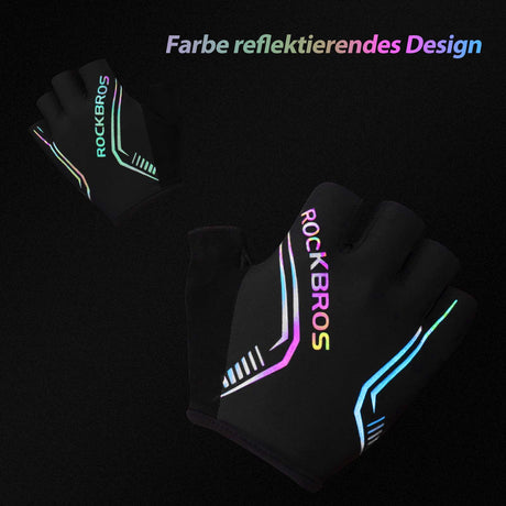 ROCKBROS Bunte reflektierende Kurzfingerhandschuhe - ROCKBROS-EU