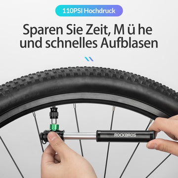 fahrradpumpe frankfurt ROCKBROS CO2 bicycle pump 110 PSI aluminum mini pump black – ROCKBROS-DE