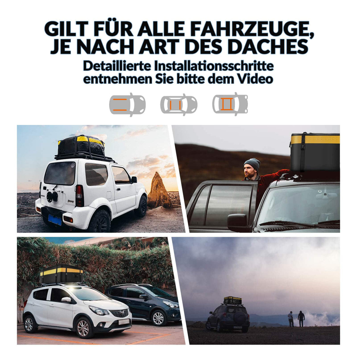 rennrad in dachbox ROCKBROS Dachbox Wasserdicht Dachgepäckträger 300L mit 8 Zurrgurten –  ROCKBROS-DE
