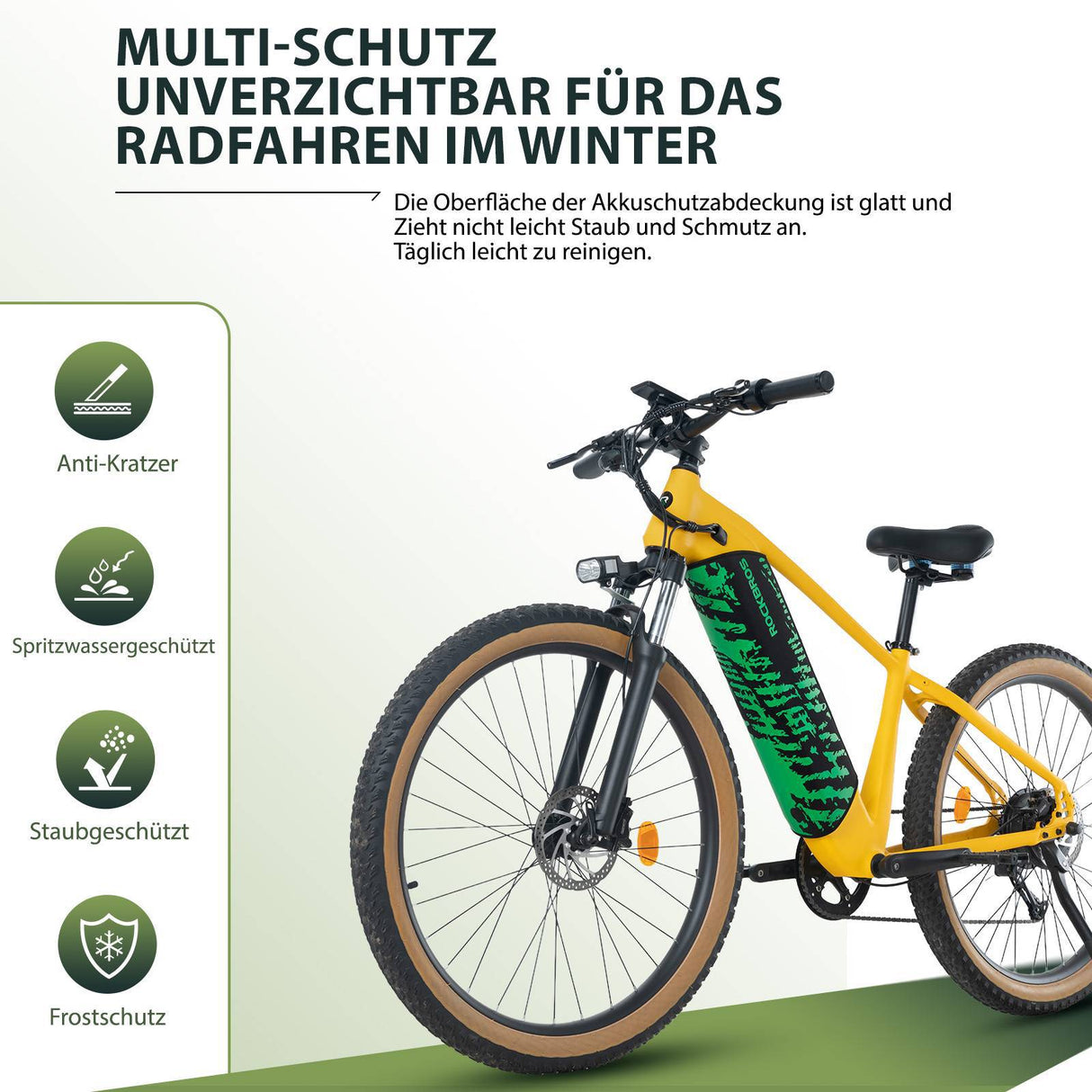 ROCKBROS E-Bike Akku Lackschutz für integrierte Ebike Rahmenakku Schutz vor Kälte - ROCKBROS-EU