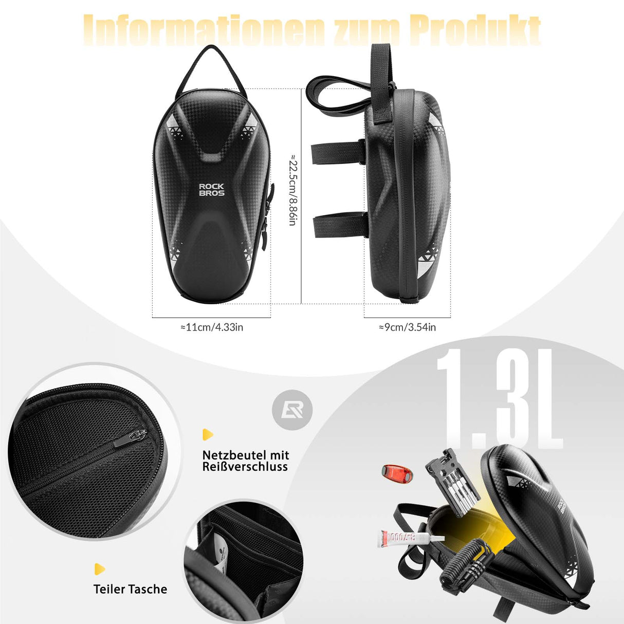 ROCKBROS E Scooter Lenkertasche Waterproof Vordertasche mit USB-Anschlüsse - ROCKBROS-EU