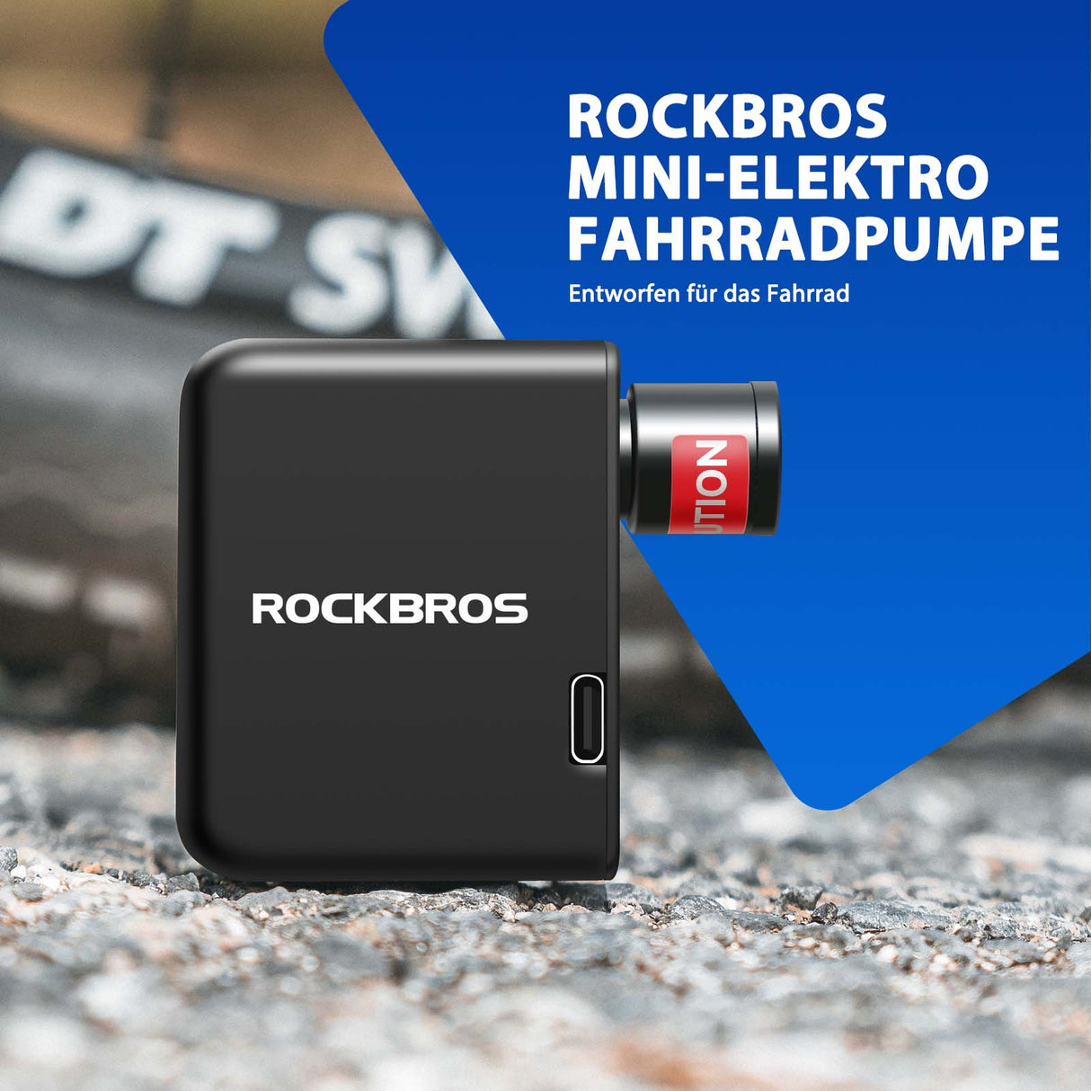 ROCKBROS Elektrische Fahrradpumpe MINI wiederaufladbare Luftpumpe - ROCKBROS-EU