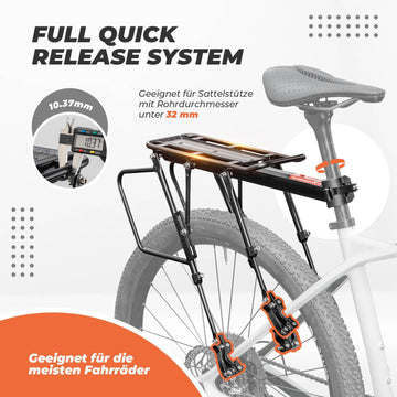 gepäckträger hinten mountainbike ROCKBROS Fahrrad Gepäckträger Verstellbar mit Schnellspanner Reflektor – ROCKBROS-DE