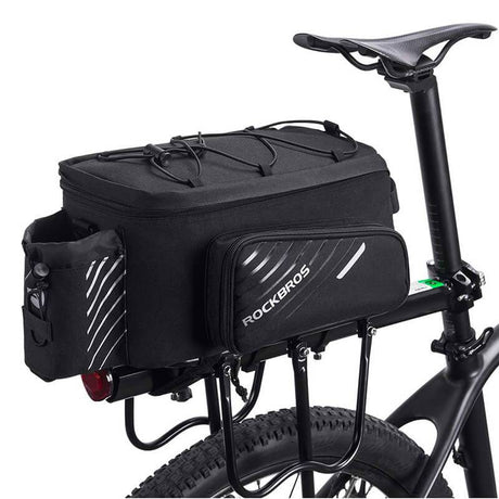 ROCKBROS Fahrrad Gepäckträgertasche Schwarz 9-12L mit 2 faltbare Seitentaschen - ROCKBROS-EU