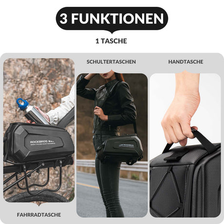 ROCKBROS Fahrrad Gepäckträgertasche Wasserdicht 9L mit Regenschutz und Schultergurt - ROCKBROS-EU