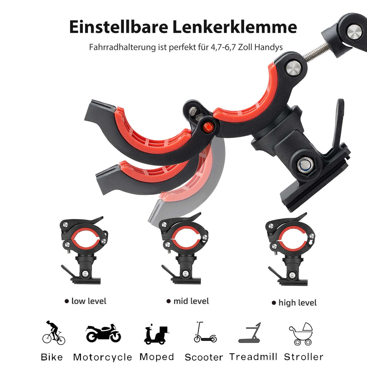 ROCKBROS Fahrrad Handyhalterung 360°Drehbar Motorrad Halterung - ROCKBROS-EU