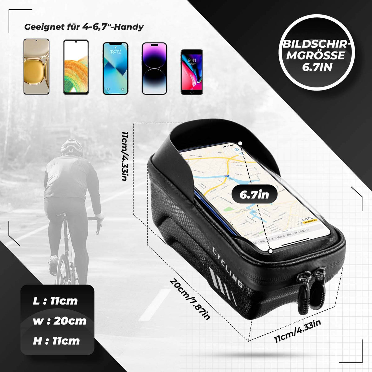 handyhalterung fahrrad note 9 Fahrrad Handytasche & Handyhalterung (Touchscreen 6,7") – ROCKBROS-DE