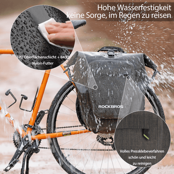 gepäckträgertasche mountainbike ROCKBROS Fahrrad hinter Gepäckträgertasche wasserdicht 20-27L für E-Bi – ROCKBROS-DE