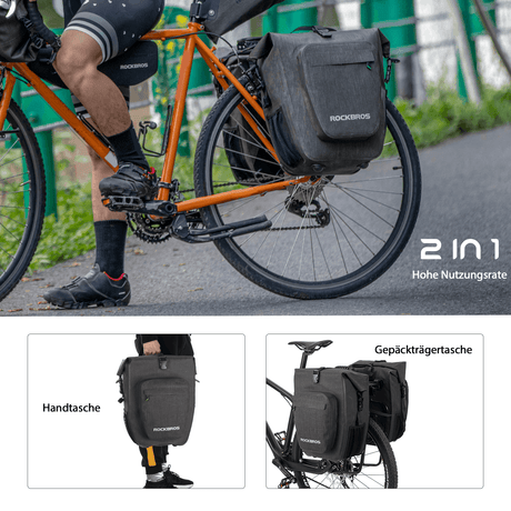 ROCKBROS Fahrrad hinter Gepäckträgertasche wasserdicht 20-27L für E-Bike/Rennrad/MTB - ROCKBROS-EU