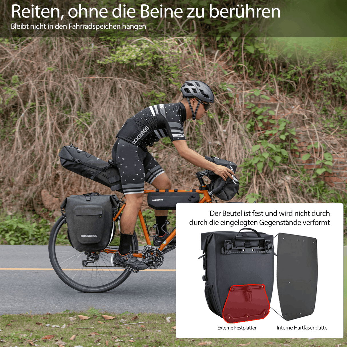 ROCKBROS Fahrrad hinter Gepäckträgertasche wasserdicht 20-27L für E-Bike/Rennrad/MTB - ROCKBROS-EU