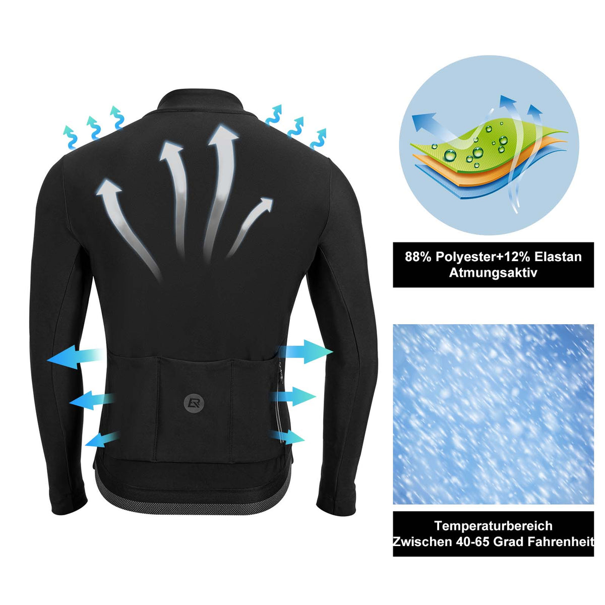 winter fahrradbekleidung ROCKBROS Fahrrad Jacke Winddichte Sportlich – ROCKBROS-DE Rahmenhöhe:58 cm (23,0 '') - 29 Servierwagen & Rollwagen - Gabel-Starr