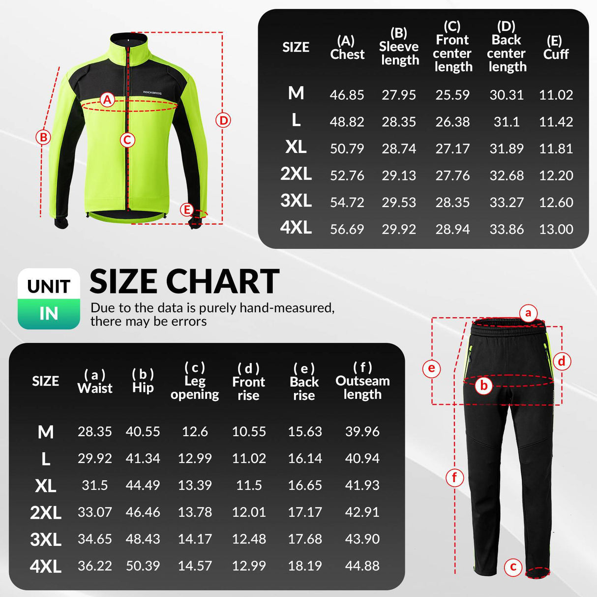 ROCKBROS Fahrrad Jacke & Hose Frühling Fahrradanzug Leuchtendes Grün - ROCKBROS-EU