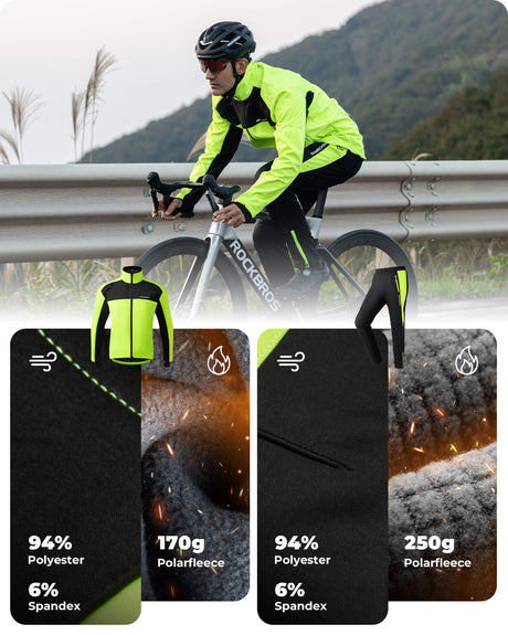 ROCKBROS Fahrrad Jacke & Hose Frühling Fahrradanzug Leuchtendes Grün - ROCKBROS-EU