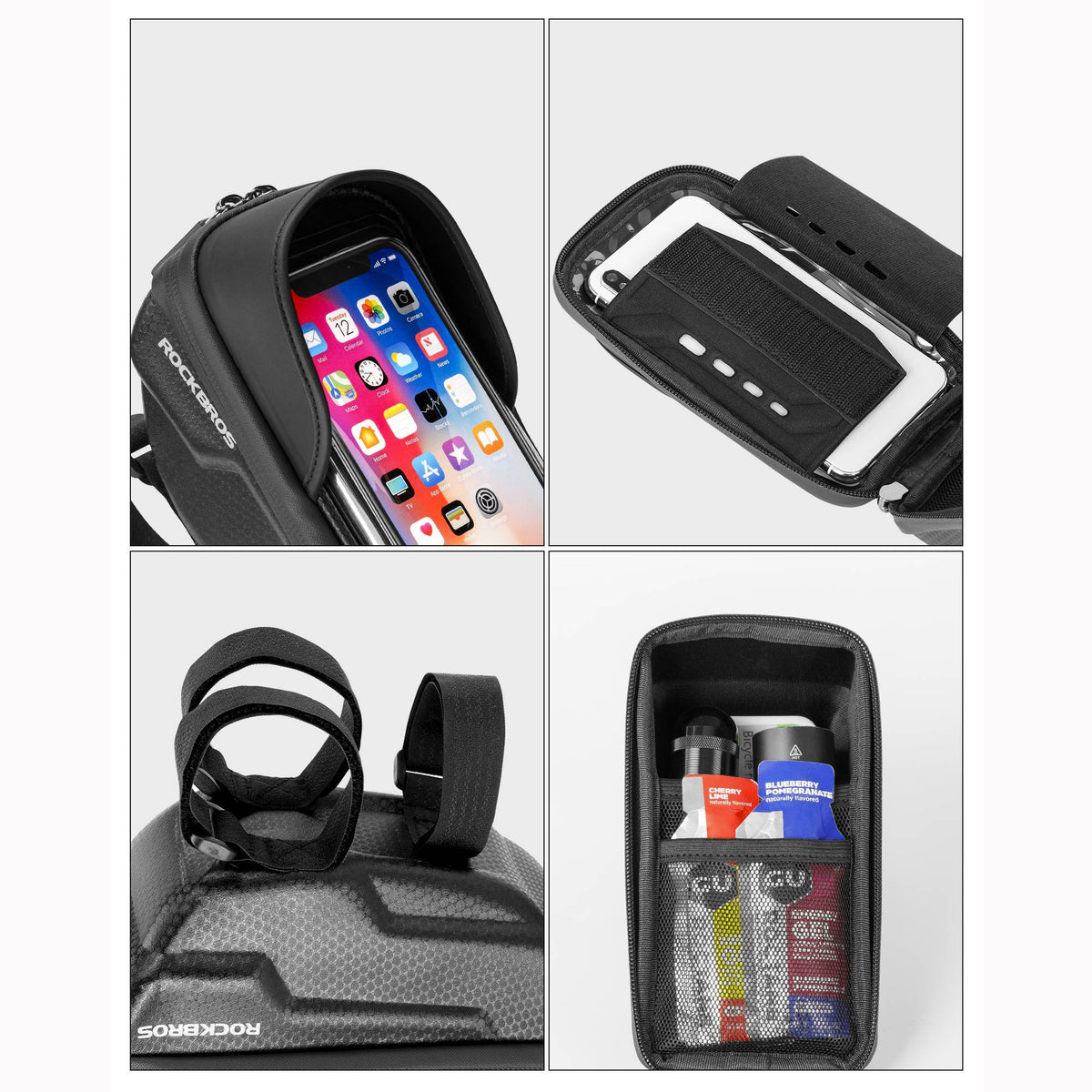 lenkertasche mit handyhalterung Fahrrad Lenkertasche & Handyhalterung mit TPU Touchscreen – ROCKBROS-DE