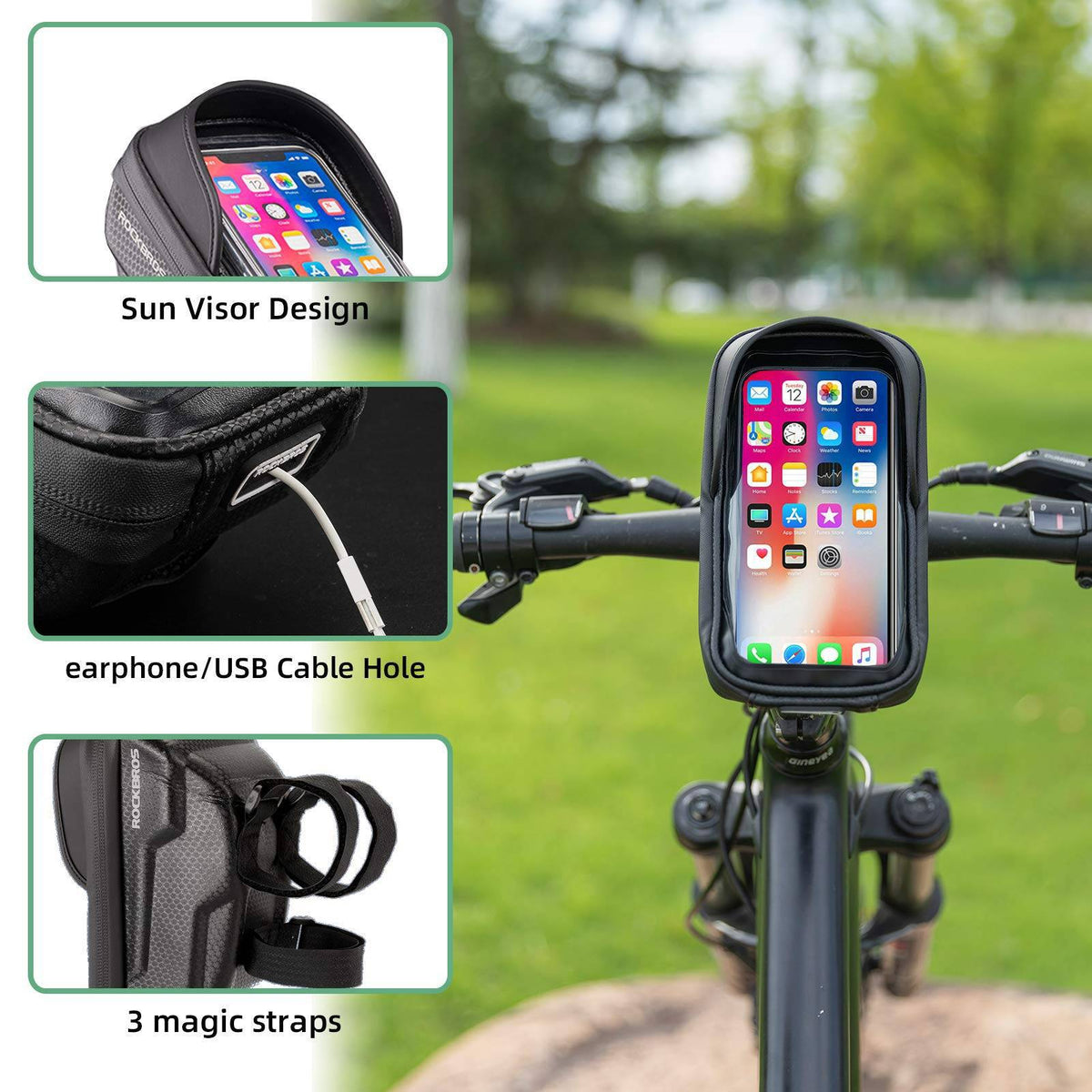 fahrrad lenkertasche mit handyhalterung Fahrrad Lenkertasche & Handyhalterung mit TPU Touchscreen – ROCKBROS-DE