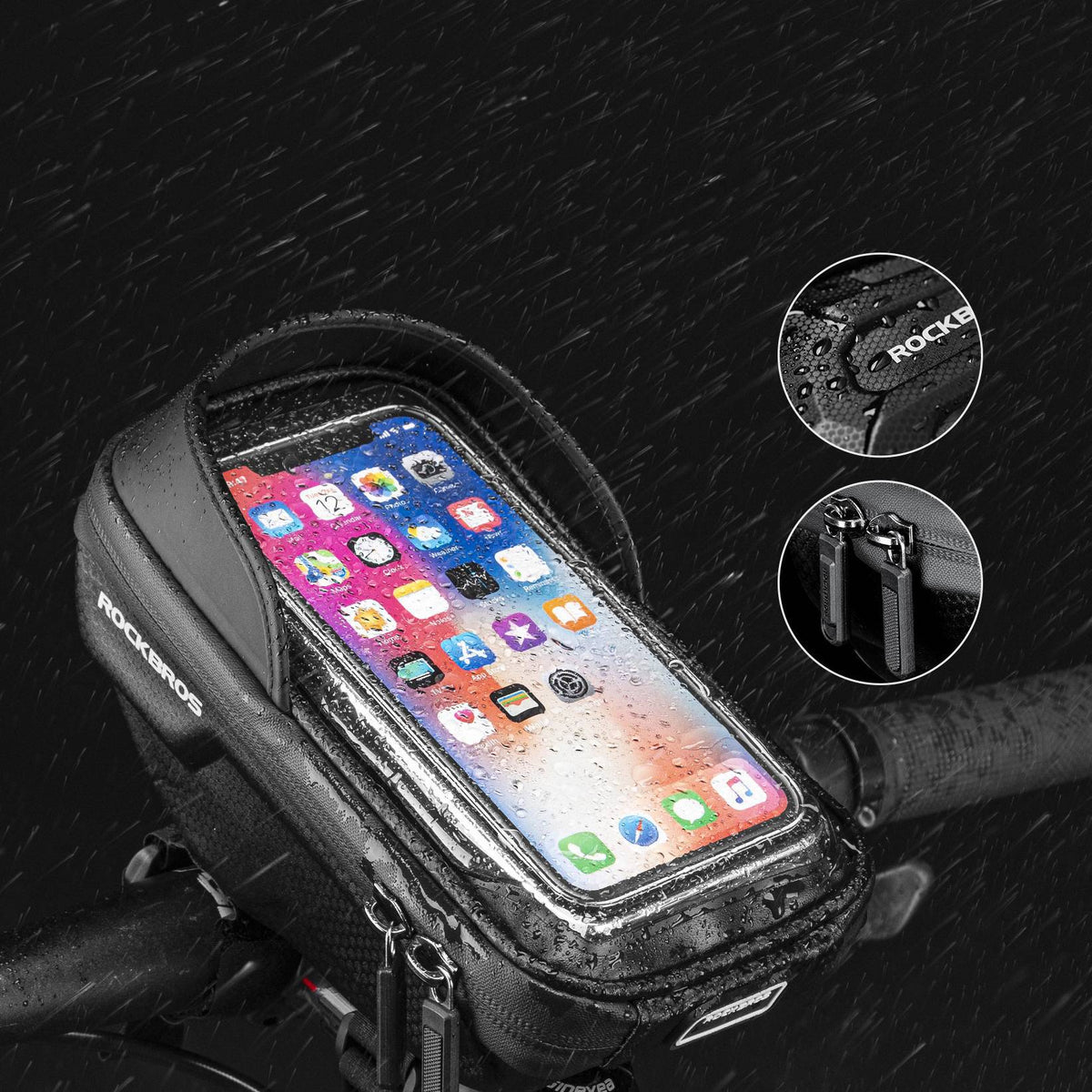 lenkertasche mit handyhalter Fahrrad Lenkertasche & Handyhalterung mit TPU Touchscreen – ROCKBROS-DE