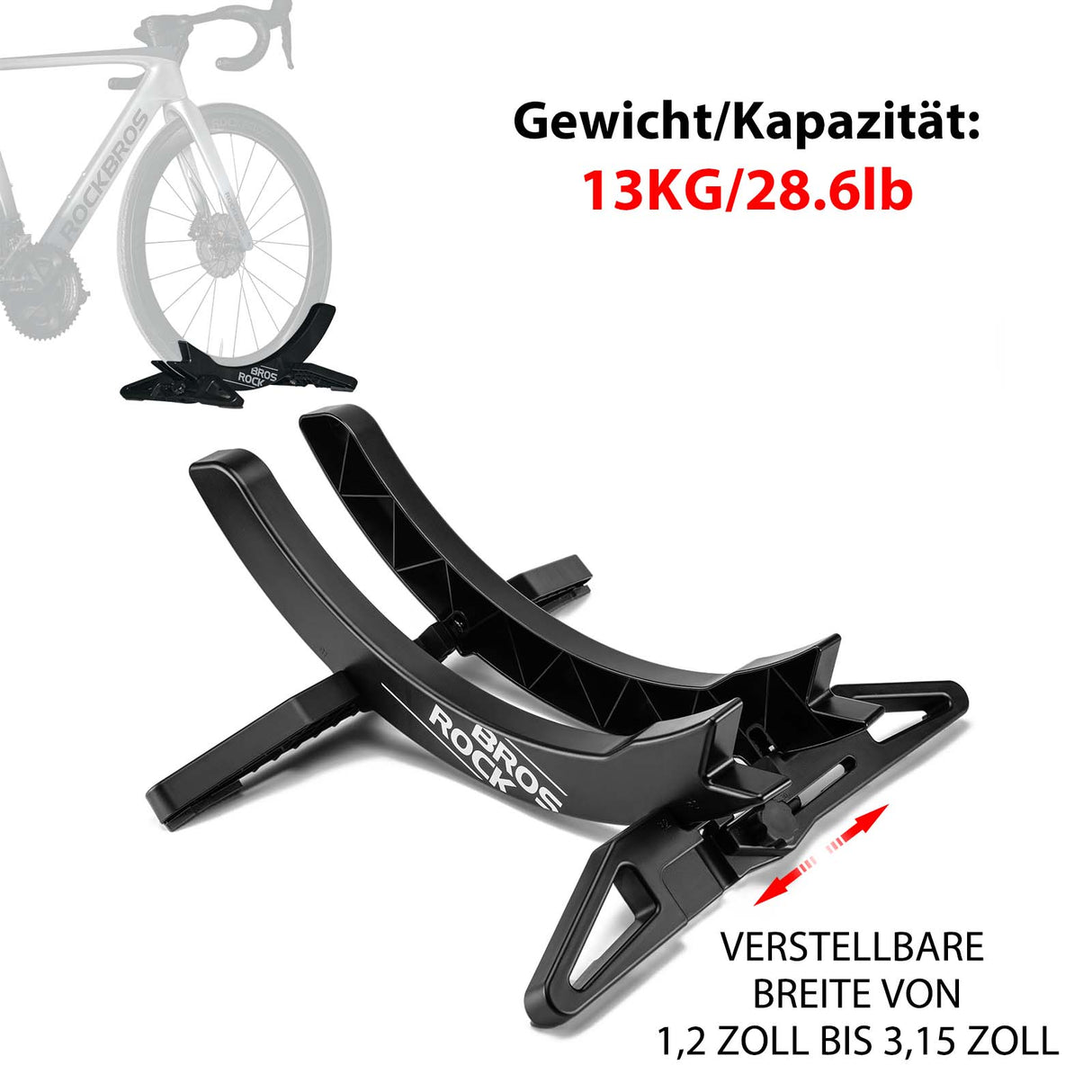 ROCKBROS Fahrrad Parkständer, verstellbare Fahrradständer für 26–80 mm - ROCKBROS-EU