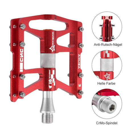 ROCKBROS Fahrrad Pedale 9/16 für MTB/BMX/Rennrad 4 Sealed Bearings - ROCKBROS-EU