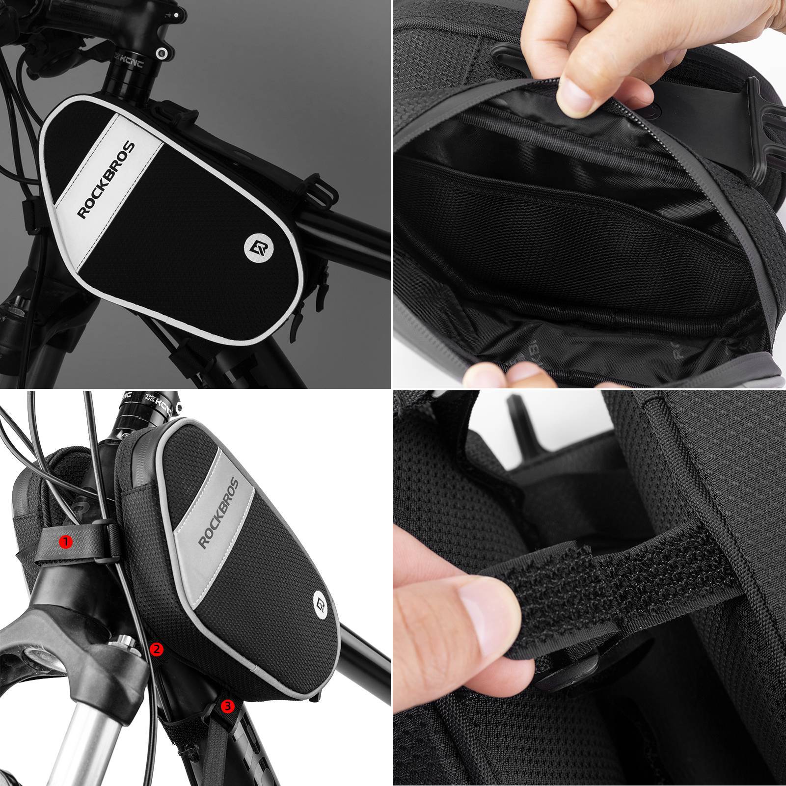 ROCKBROS bicycle frame bag with 360 rotating cell phone holder 1.5 L ROCKBROS EU