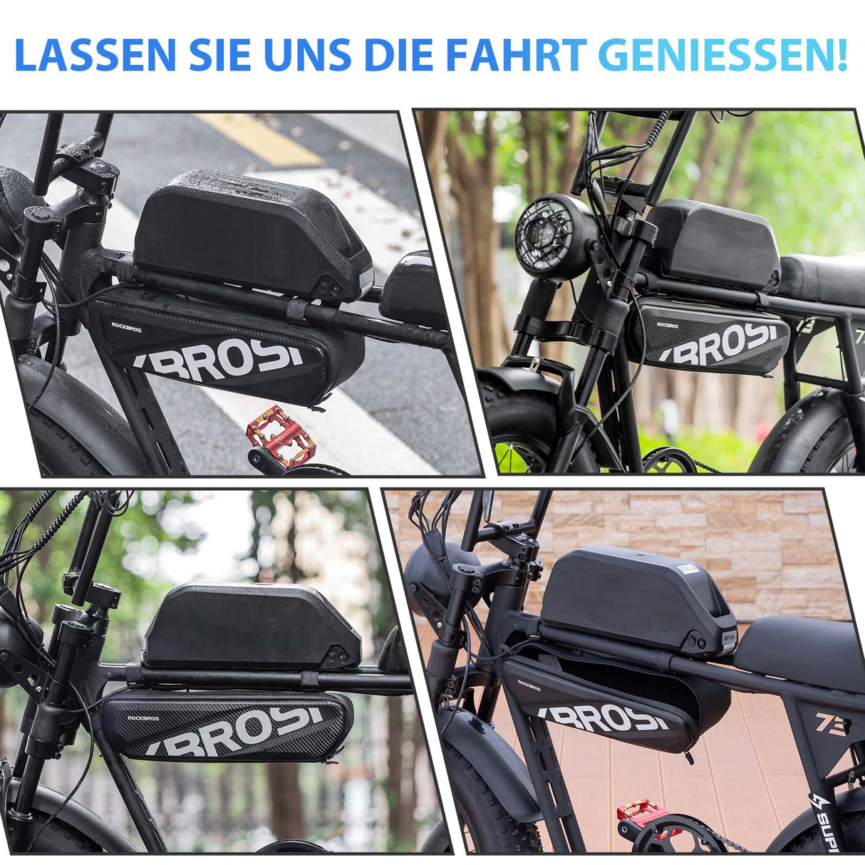 ROCKBROS Fahrrad Rahmentasche Wasserdicht Oberrohr Tasche 4.5L Schwarz - ROCKBROS-EU