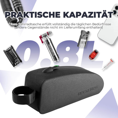ROCKBROS Fahrrad Rahmentasche wasserdicht Staubfest Schwarz 1L/1,6 L - ROCKBROS-EU