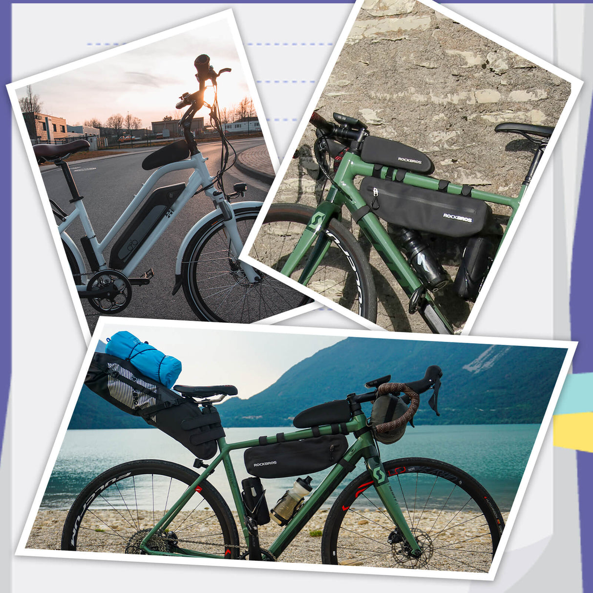 ROCKBROS Fahrrad Rahmentasche wasserdicht Staubfest Schwarz 1L/1,6 L - ROCKBROS-EU