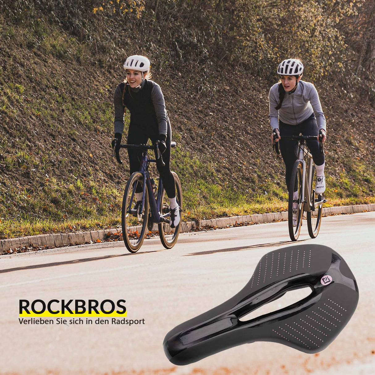 ROCKBROS Fahrrad Sattel Ergonomischer Stoßdämpfender Fahrradsattel Unisex - ROCKBROS-EU