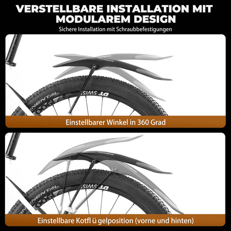 ROCKBROS Fahrrad Schutzbleche Set Vorne/Hinten Flexible Fahrradschutzblech Verstellbar - ROCKBROS-EU