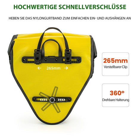 ROCKBROS Fahrrad Transporttasche 100% wasserdichte mit Schultergurt 20L Gelb/Schwarz Gold - ROCKBROS-EU