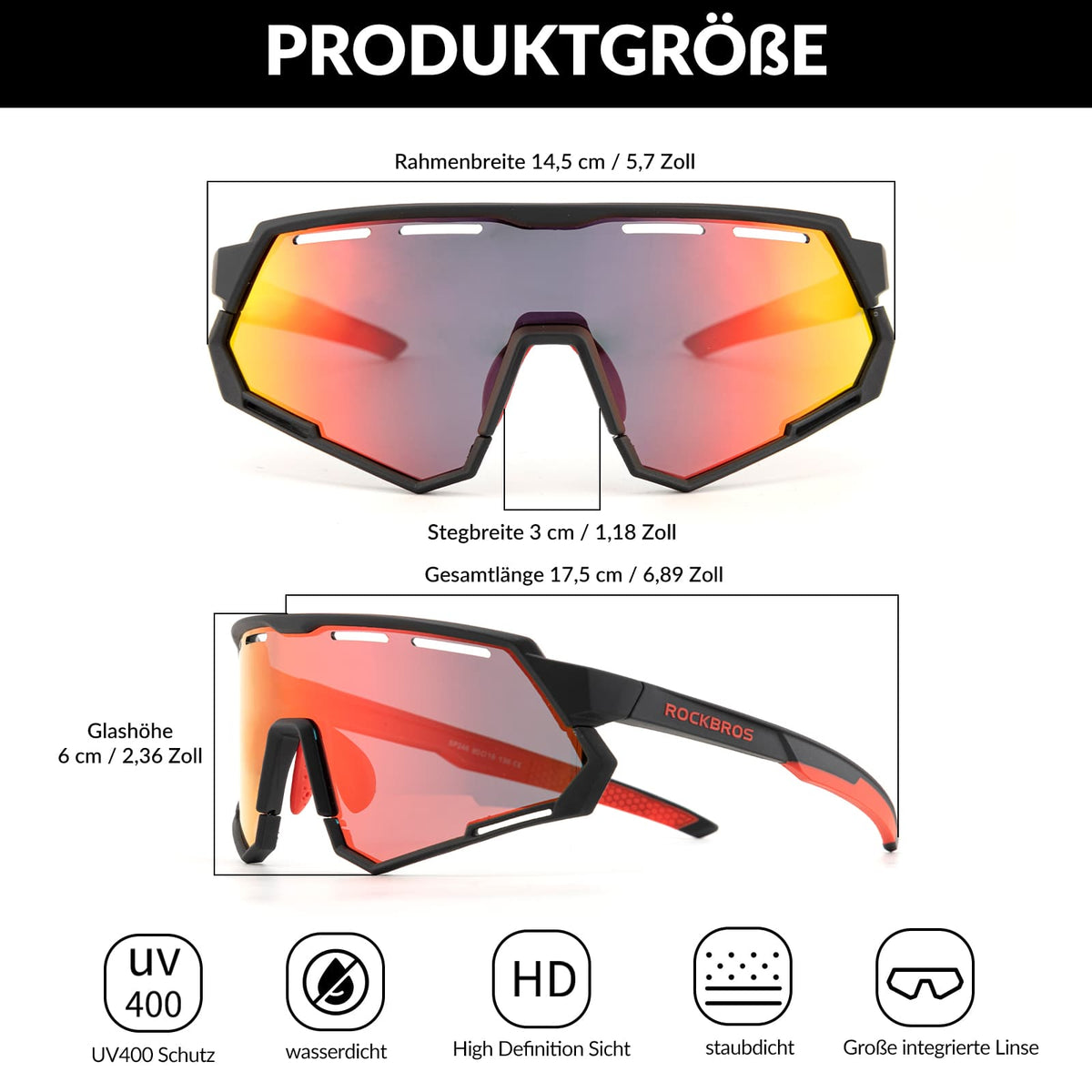 große fahrradbrille 2-in-1 Sportbrille: Polarisiert & Tönend – ROCKBROS-DE