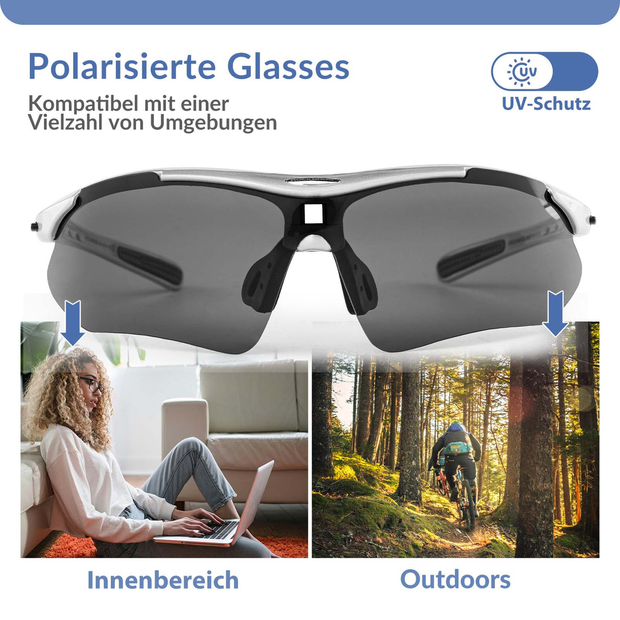 ROCKBROS Fahrradbrille Polarisiert Brille Sonnenbrille UV 400 - ROCKBROS-EU