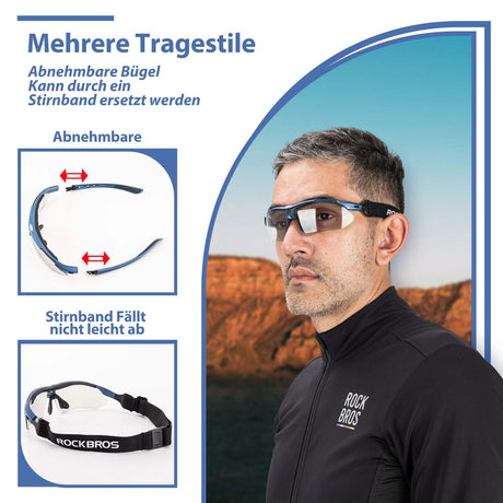 ROCKBROS Fahrradbrille Selbsttönend Brille Sonnenbrille UV 400 - ROCKBROS-EU