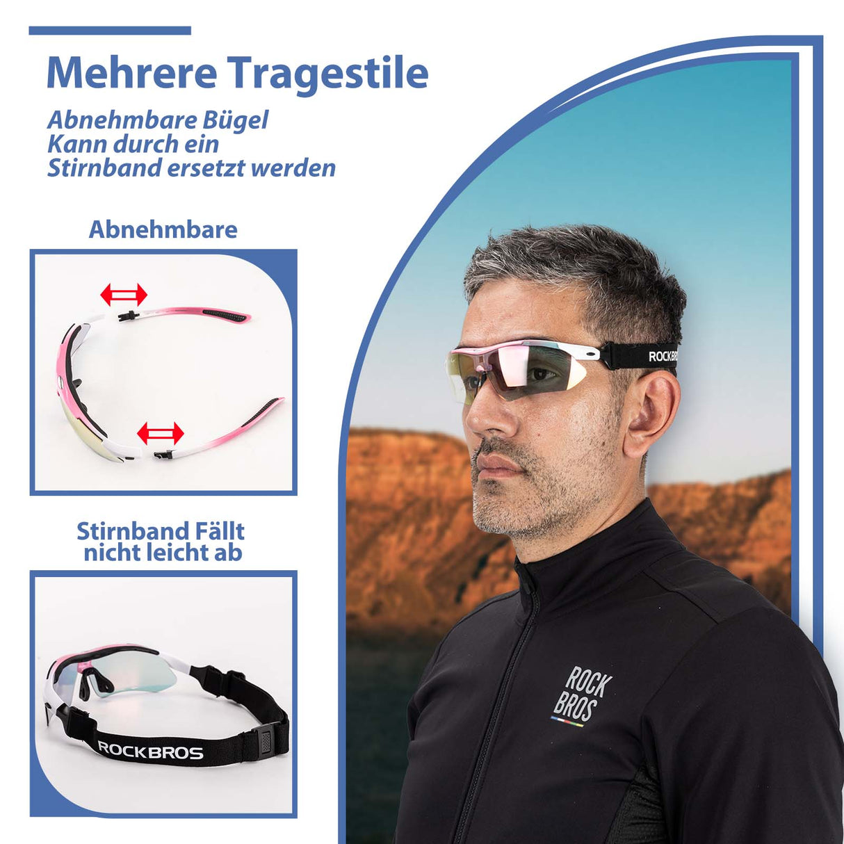 ROCKBROS Fahrradbrille Selbsttönend Brille Sonnenbrille UV 400 - ROCKBROS-EU