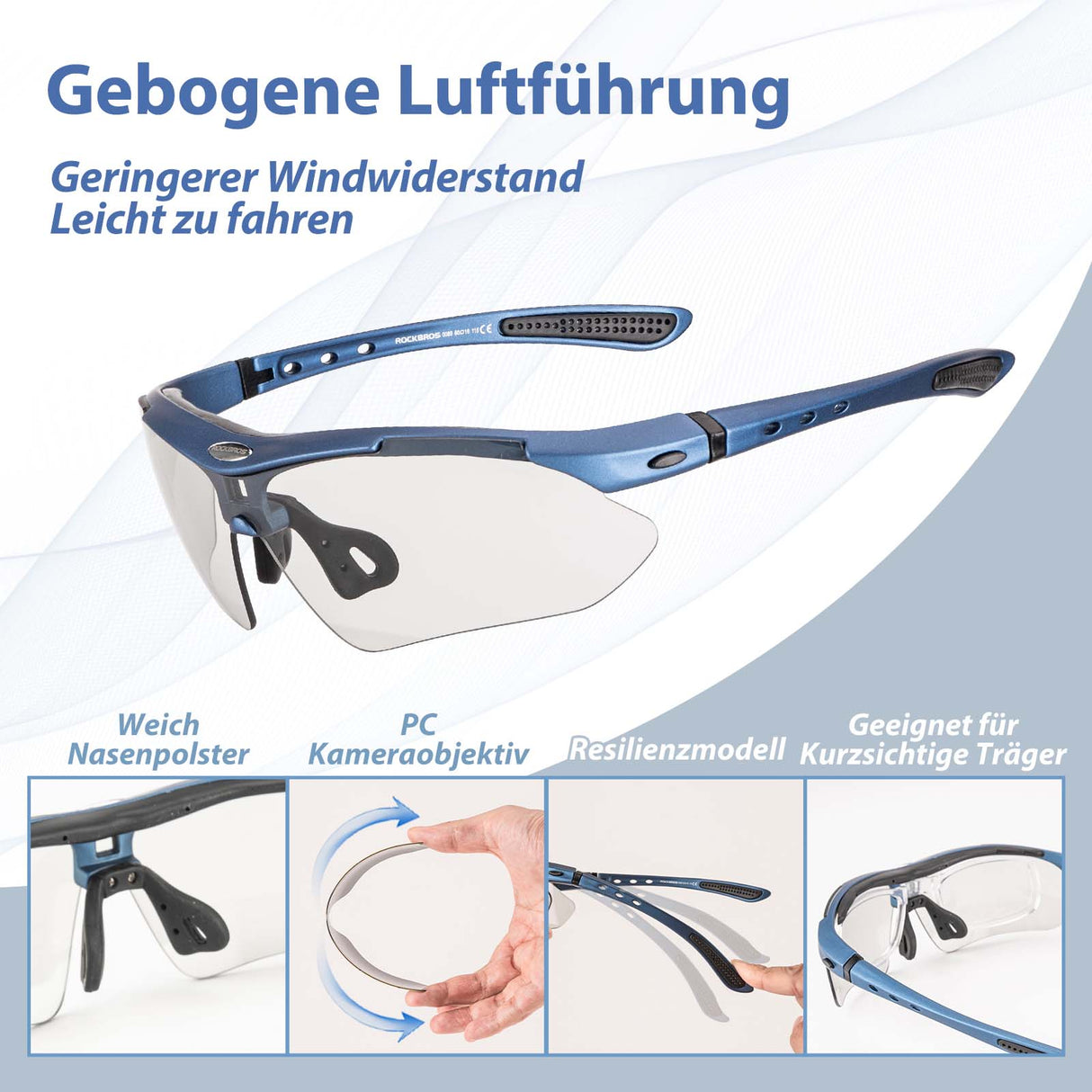 ROCKBROS Fahrradbrille Selbsttönend Brille Sonnenbrille UV 400 - ROCKBROS-EU