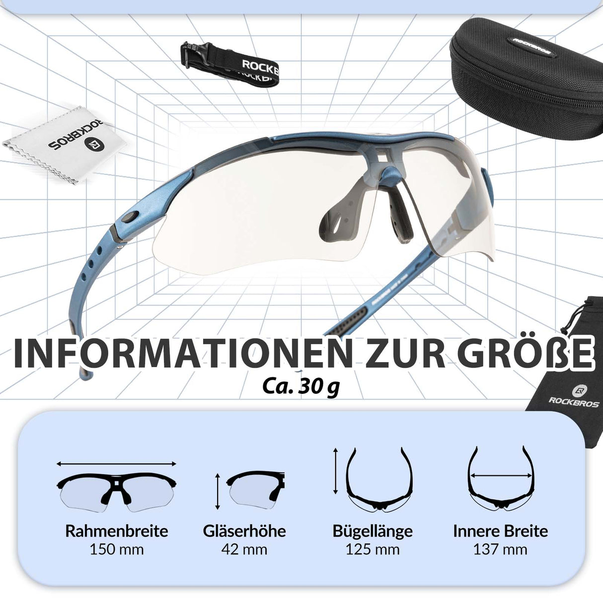 ROCKBROS Fahrradbrille Selbsttönend Brille Sonnenbrille UV 400 - ROCKBROS-EU