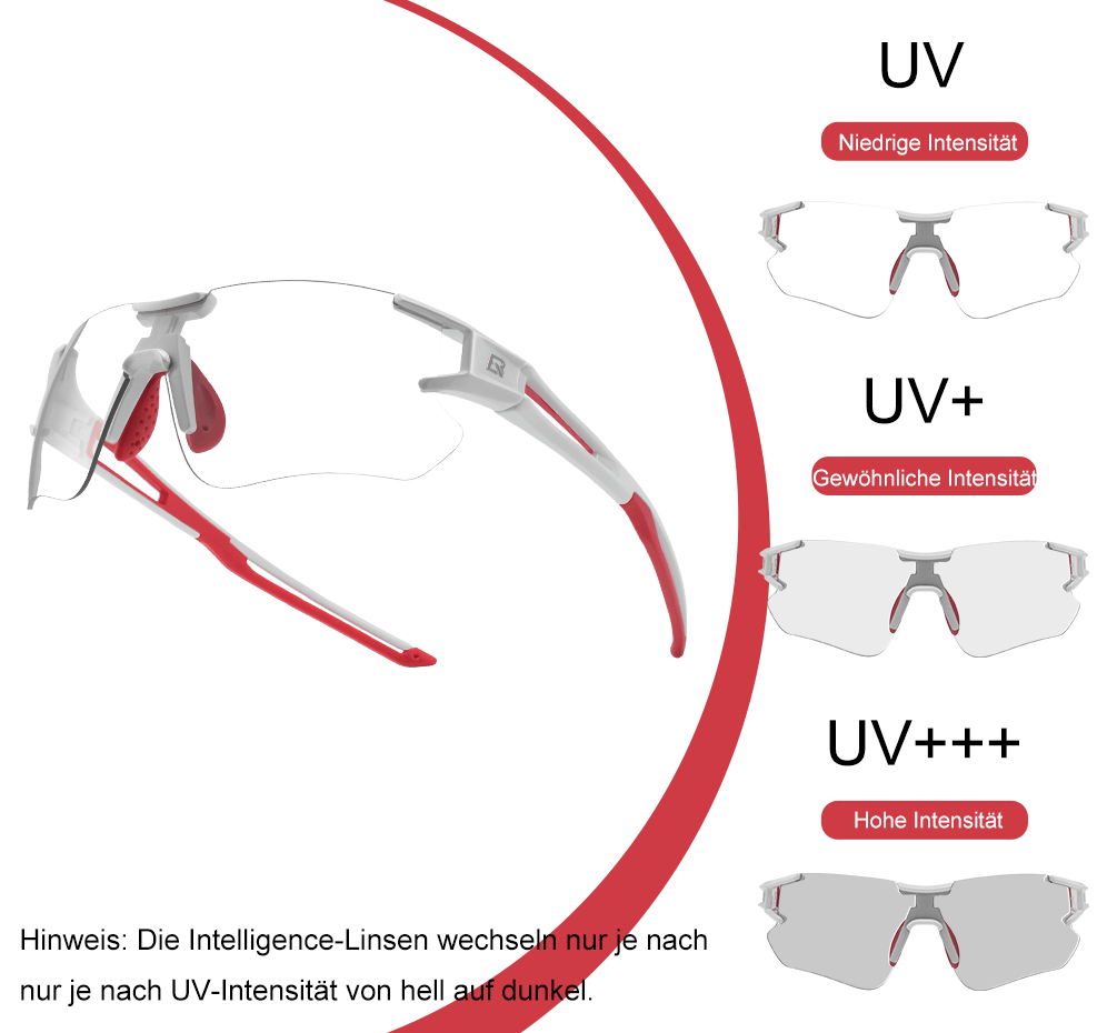 ROCKBROS Fahrradbrille Selbsttönend für Damen & Herren mit UV400 Schutz - ROCKBROS-EU