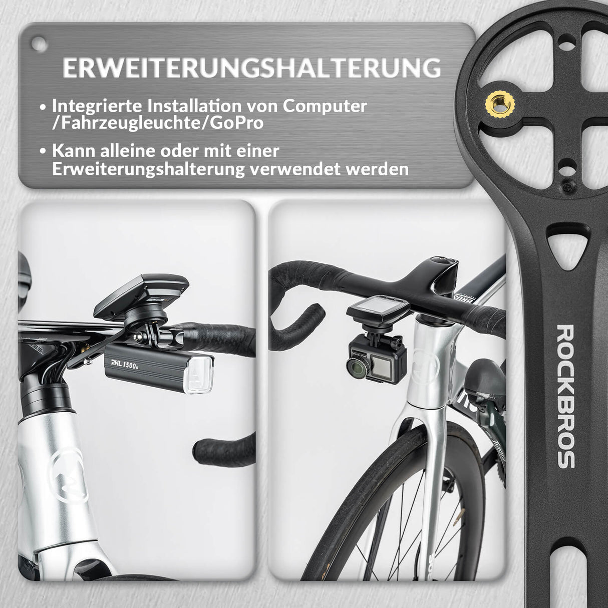 ROCKBROS Fahrradcomputer Halterung Kompatibel mit Garmin/Wahoo/Bryton/GPS - ROCKBROS-EU