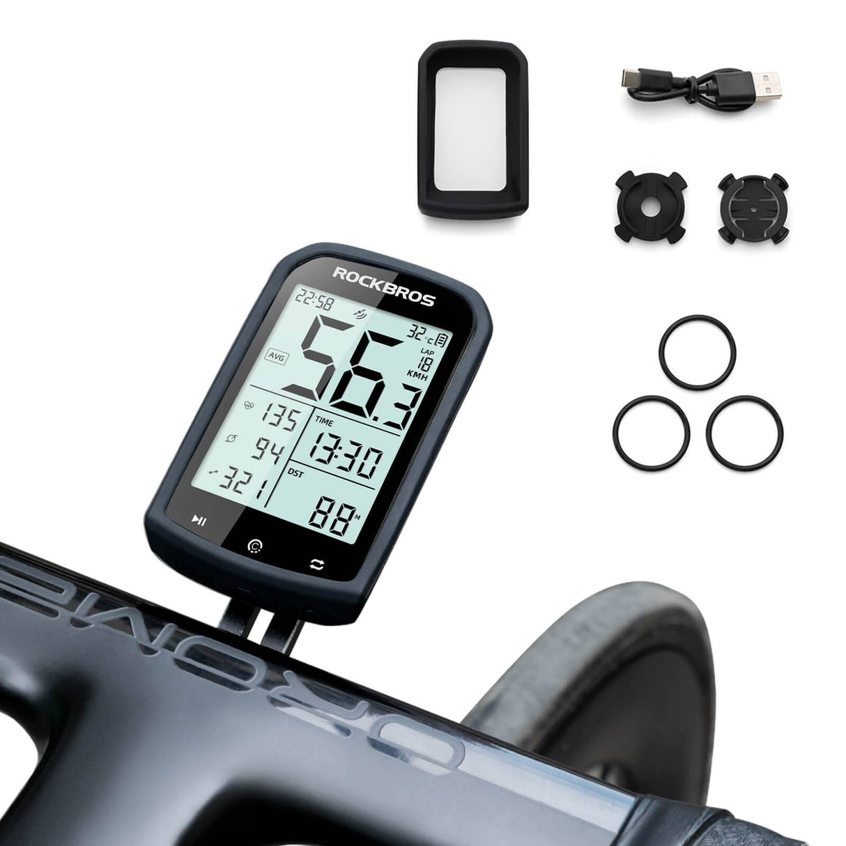 ROCKBROS Fahrradcomputer Kabellos GPS wasserdicht Tachometer und Kilometerzähler - ROCKBROS-EU