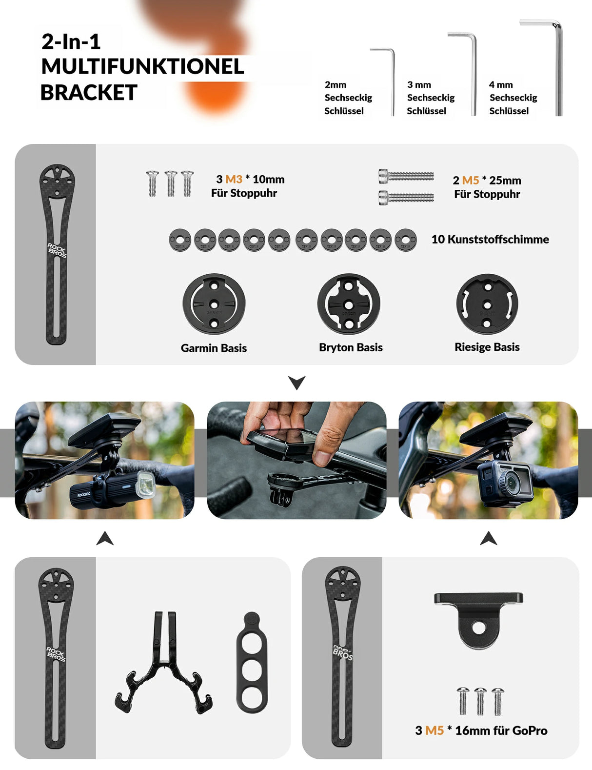 ROCKBROS Fahrradcomputer Lenkerhalterung Lenkerverlängerungshalterung - ROCKBROS-EU