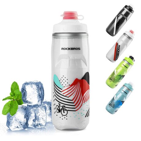 ROCKBROS Fahrradflasche 620 ml Sportflasche mit 5 Stunden Kühlhaltefunktion - ROCKBROS-EU