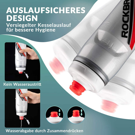 ROCKBROS Fahrradflasche 620 ml Sportflasche mit 5 Stunden Kühlhaltefunktion - ROCKBROS-EU