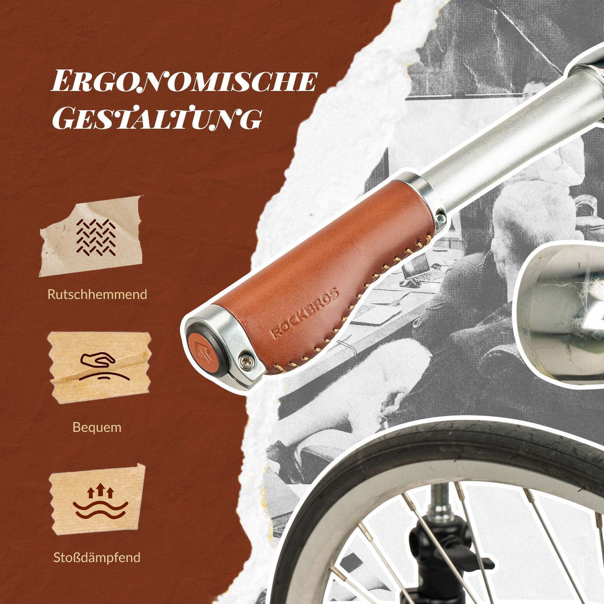retro fahrradgriffe ROCKBROS Fahrradgriffe MTB Retro Lenkergriffe Ergonomisch Design –  ROCKBROS-DE