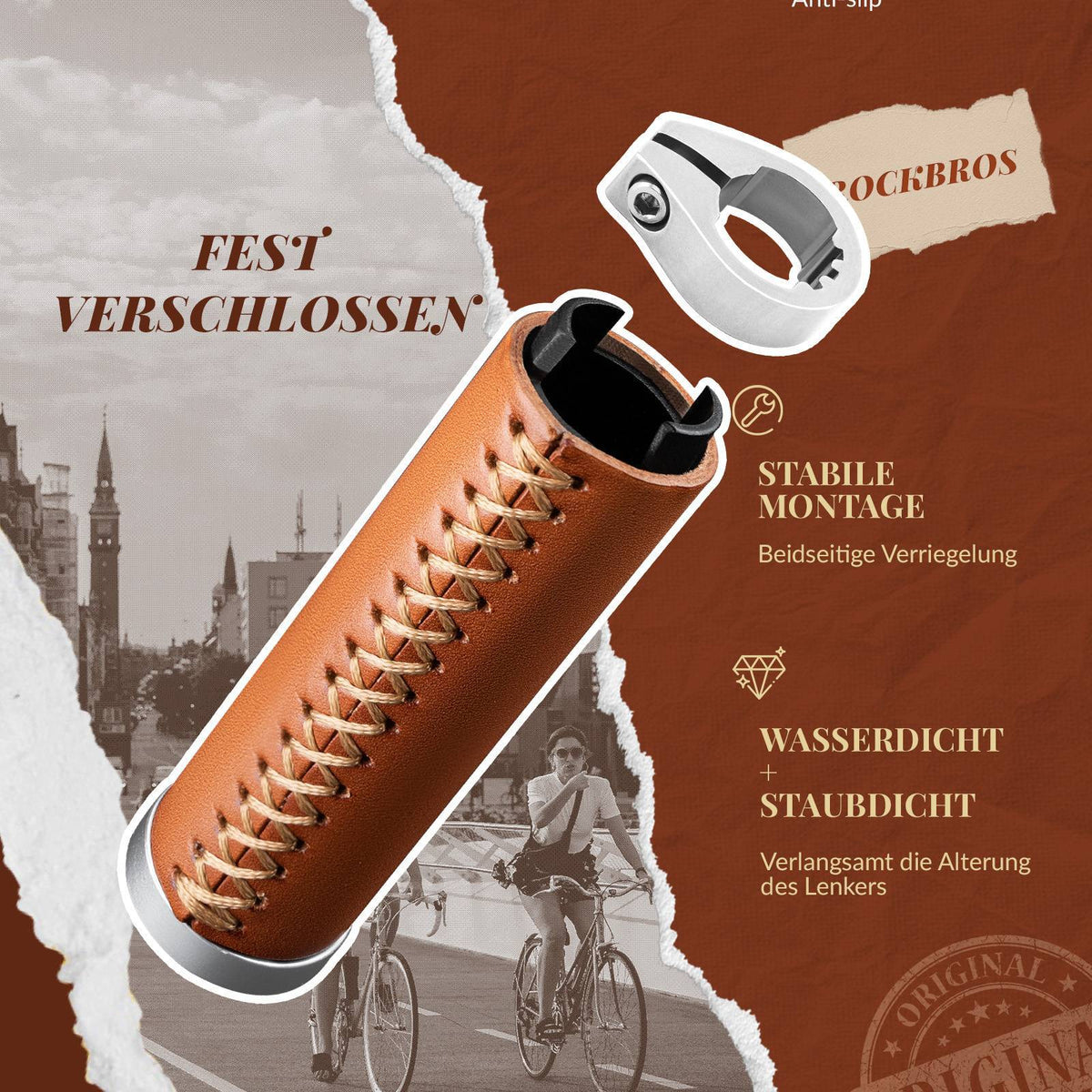 retro fahrradgriffe ROCKBROS Fahrradgriffe MTB Retro Lenkergriffe Ergonomisch Design – ROCKBROS-DE