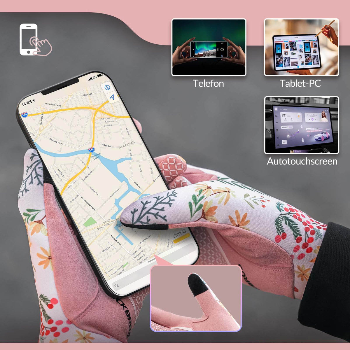 handy handschuhe damen ROCKBROS Fahrradhandschuhe Damen Winddicht Handschuhe Touchscreen – ROCKBROS-DE