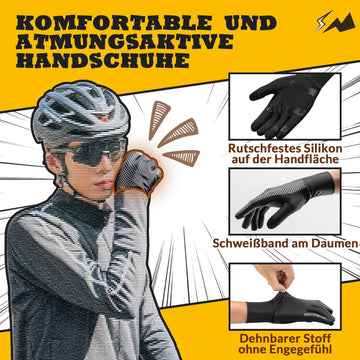 radball handschuhe ROCKBROS Fahrradhandschuhe Touchscreen Radsport-Handschuhe Winddicht – ROCKBROS-DE