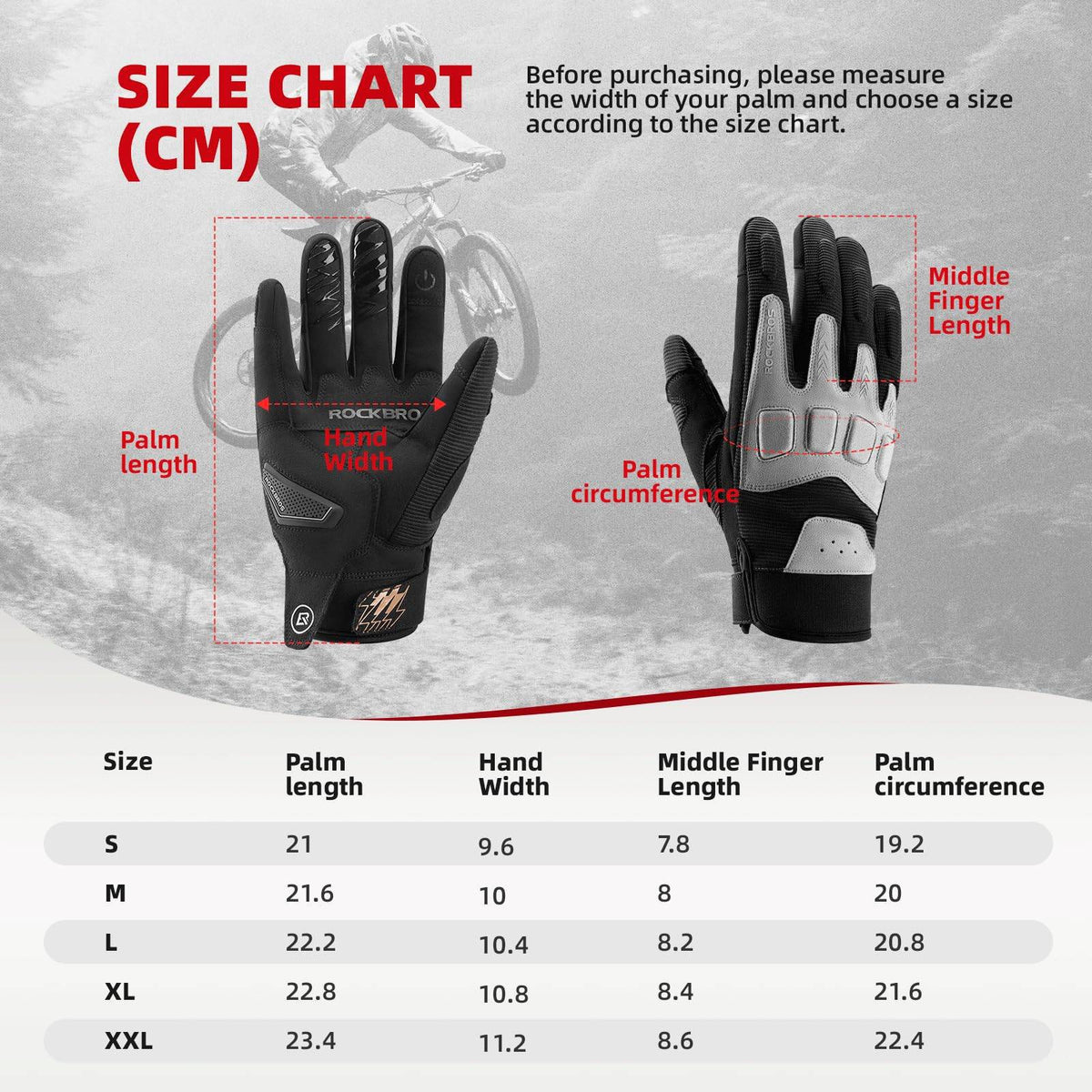 fahrradhandschuhe herren herbst ROCKBROS Fahrradhandschuhe Winter Herbst Herren MTB Stoßdämpfend Hands –  ROCKBROS-DE