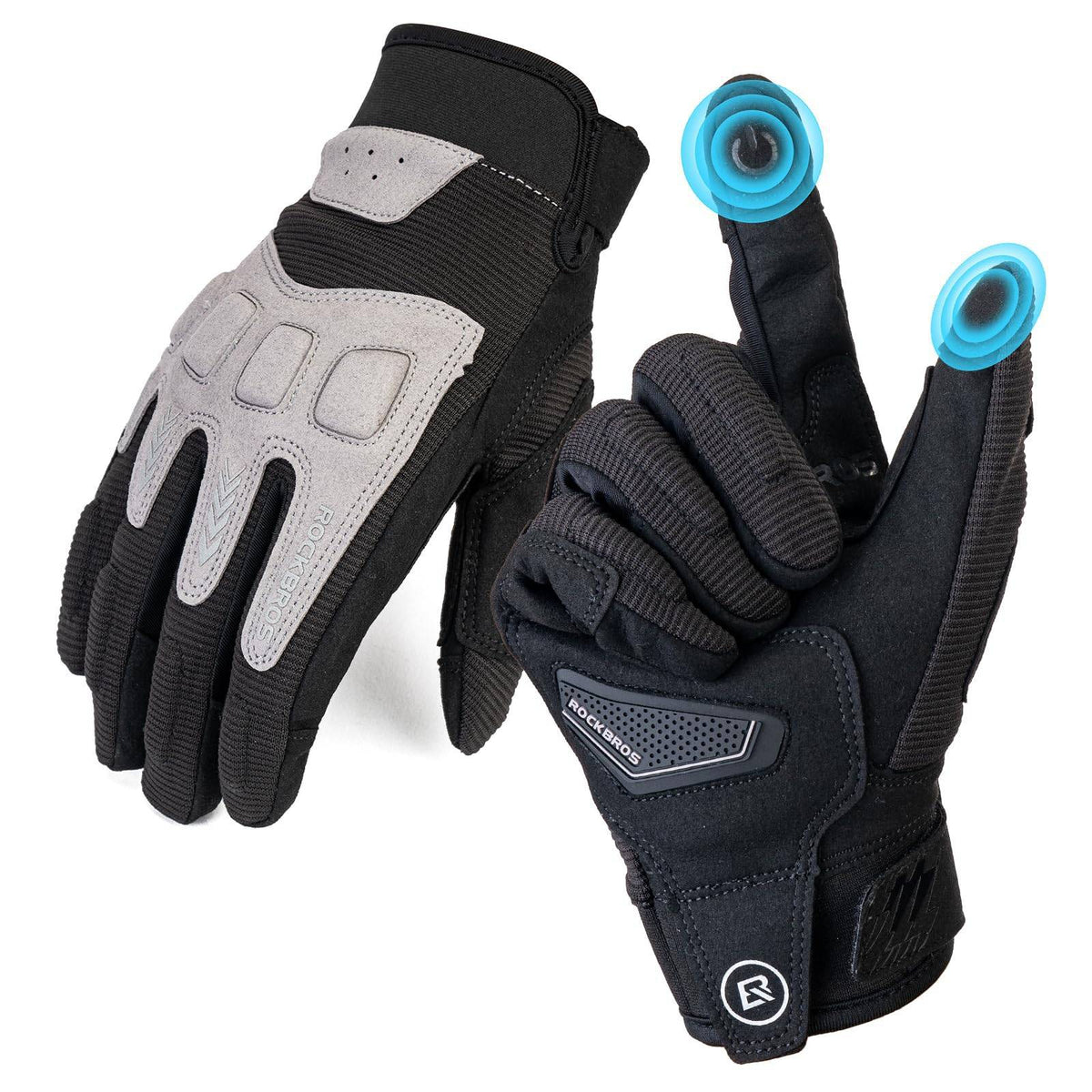 mtb handschuhe herbst ROCKBROS Fahrradhandschuhe Winter Herbst Herren MTB Stoßdämpfend Handschuhe
