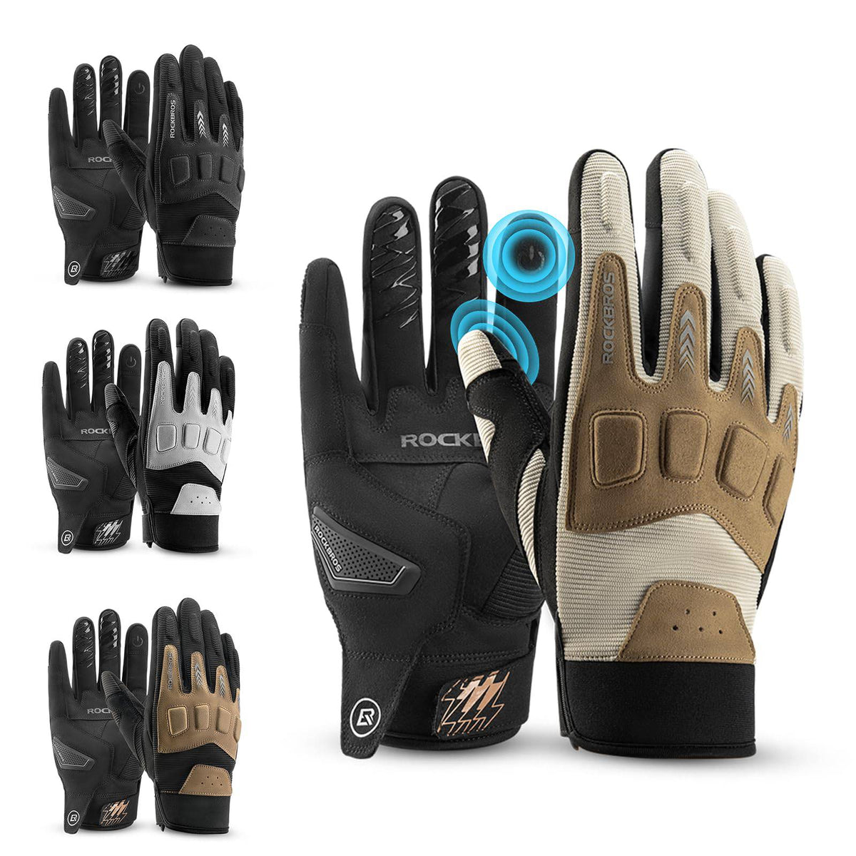 mtb handschuhe herbst ROCKBROS Fahrradhandschuhe Winter Herbst Herren MTB Stoßdämpfend Handschuhe